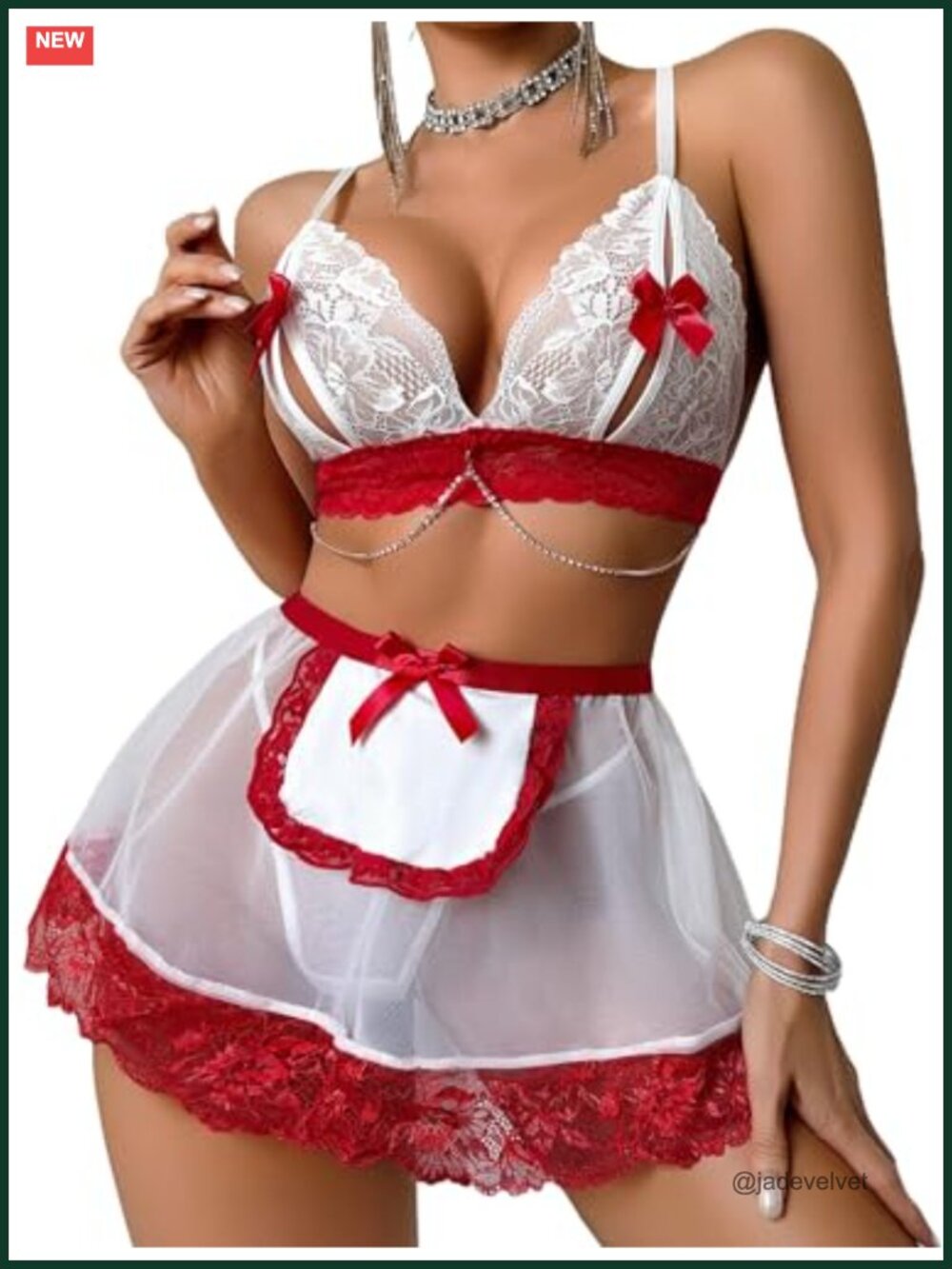 Avidlove Sexy Maid Lingerie Set Lace Cosplay Costume